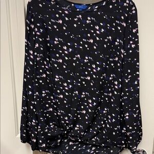 Women's Black Patterned Top